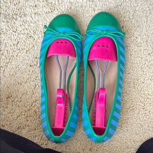 Talbots Blue and Green Flats Vibrant Slip-On Shoes